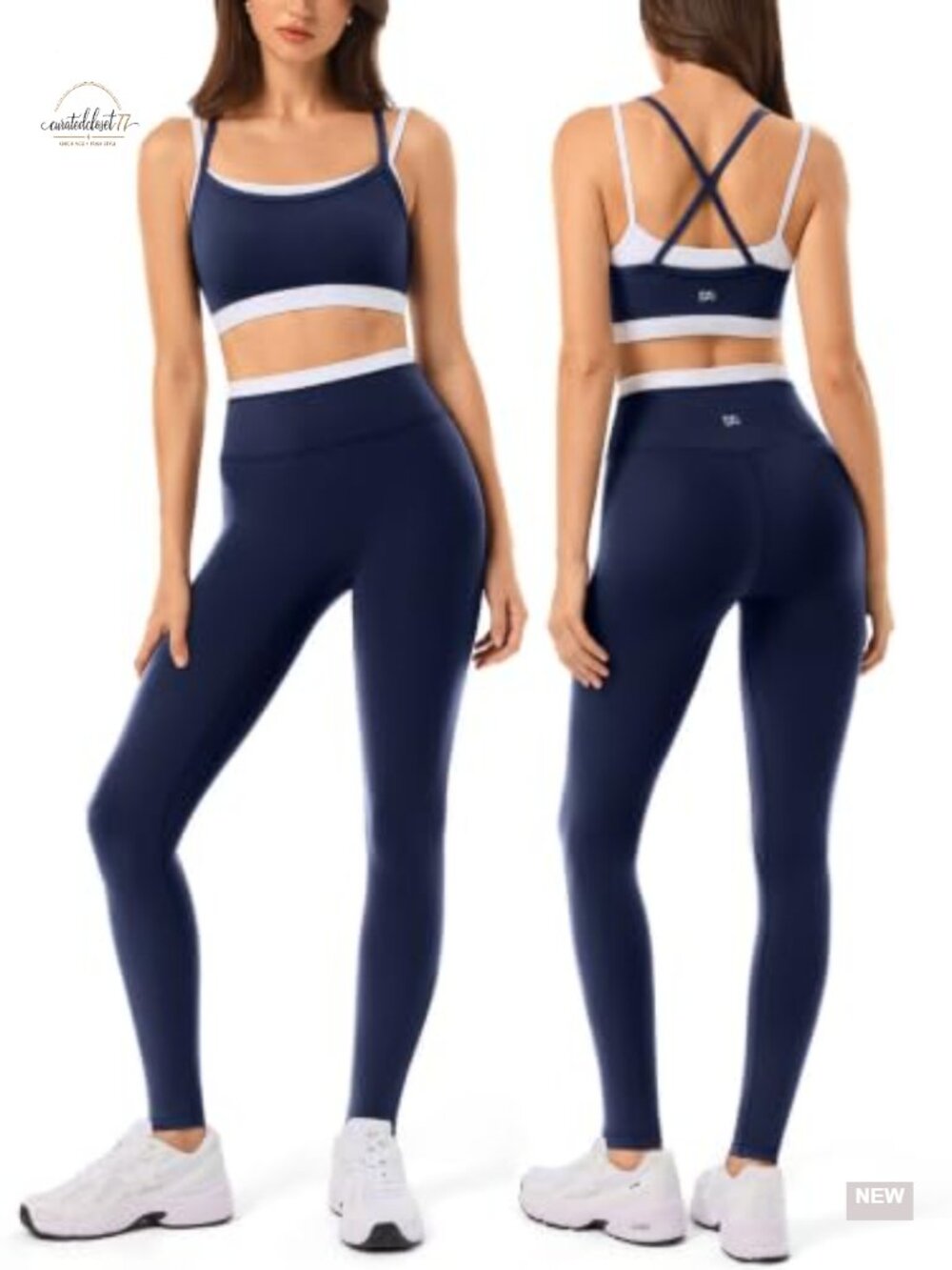 INNO MINT Workout Set Womens Nylon Spandex Cami Legging 2pc Pilates Activewear